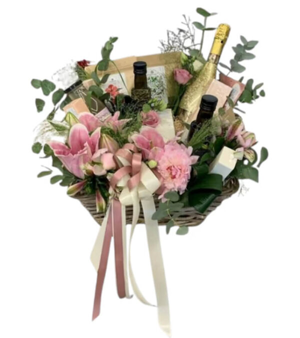 Květinový koš s překvapením 🌸🍾